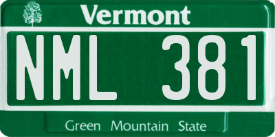 VT license plate NML381