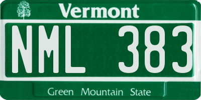 VT license plate NML383