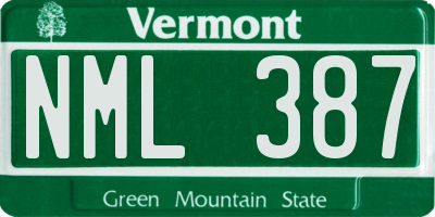 VT license plate NML387
