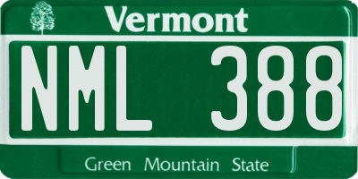 VT license plate NML388