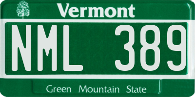 VT license plate NML389