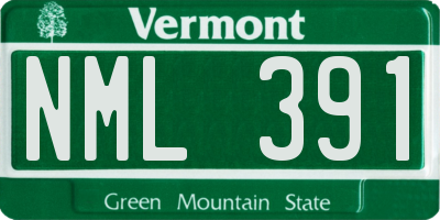 VT license plate NML391