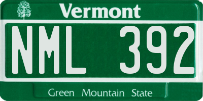 VT license plate NML392