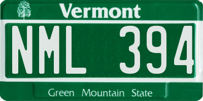 VT license plate NML394