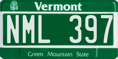 VT license plate NML397