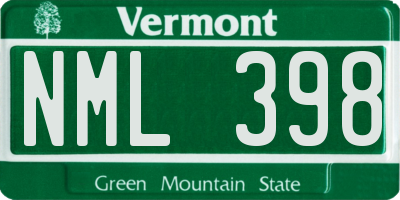 VT license plate NML398