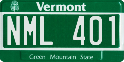 VT license plate NML401