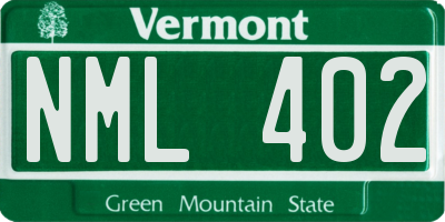 VT license plate NML402