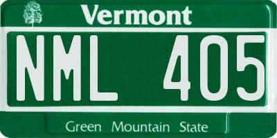 VT license plate NML405