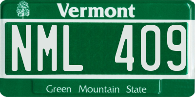 VT license plate NML409