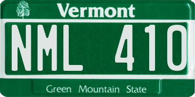 VT license plate NML410