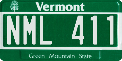 VT license plate NML411