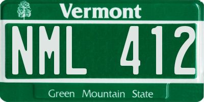 VT license plate NML412