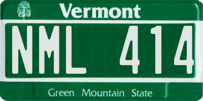 VT license plate NML414