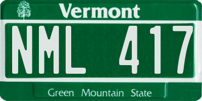 VT license plate NML417