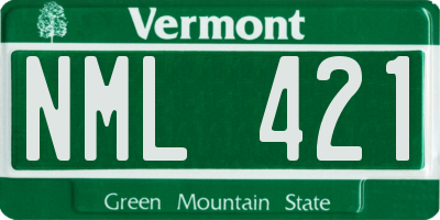 VT license plate NML421