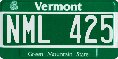 VT license plate NML425