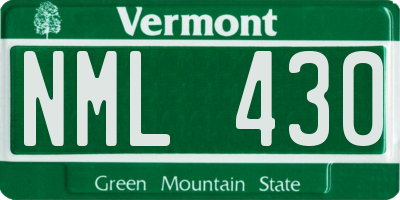 VT license plate NML430