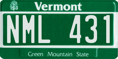 VT license plate NML431