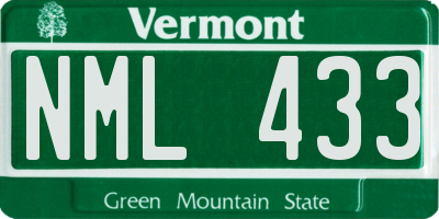 VT license plate NML433