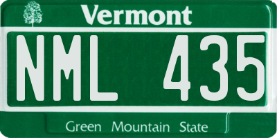 VT license plate NML435