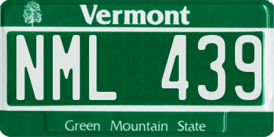 VT license plate NML439