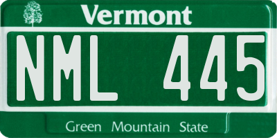 VT license plate NML445