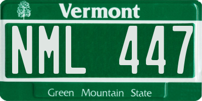 VT license plate NML447