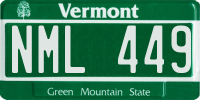 VT license plate NML449