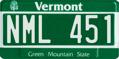 VT license plate NML451