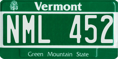 VT license plate NML452