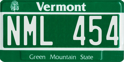 VT license plate NML454