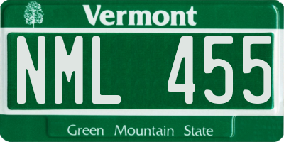 VT license plate NML455