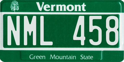 VT license plate NML458