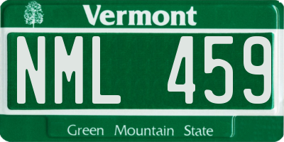 VT license plate NML459