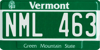 VT license plate NML463