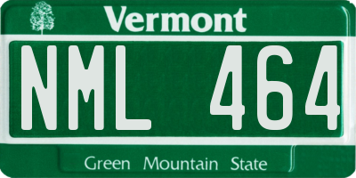 VT license plate NML464