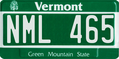 VT license plate NML465