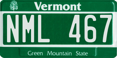 VT license plate NML467