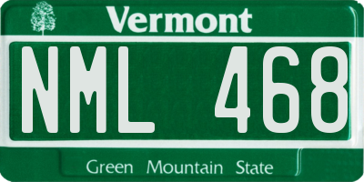 VT license plate NML468