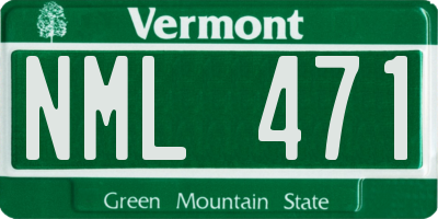 VT license plate NML471
