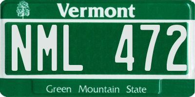 VT license plate NML472