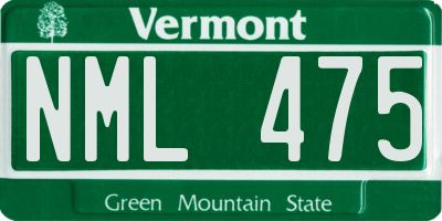 VT license plate NML475