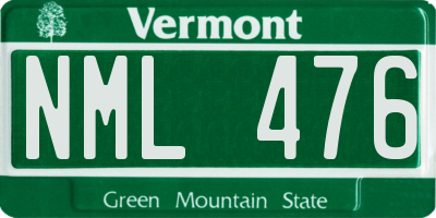 VT license plate NML476