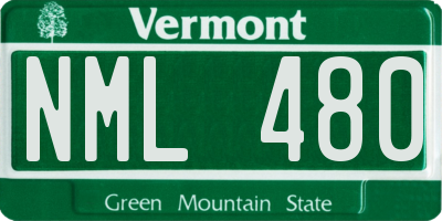 VT license plate NML480