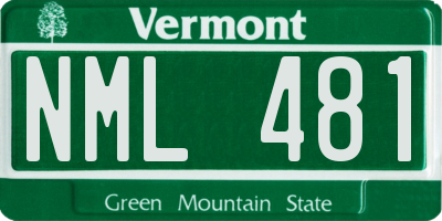 VT license plate NML481