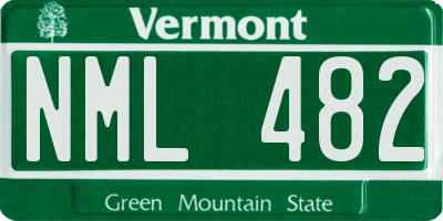 VT license plate NML482