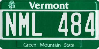 VT license plate NML484