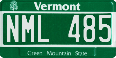 VT license plate NML485