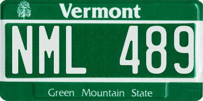 VT license plate NML489